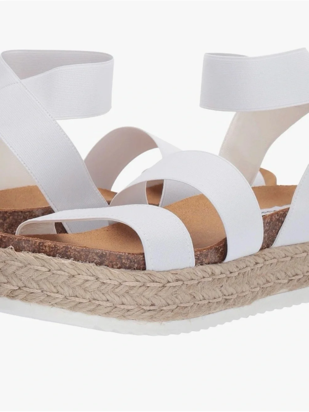 Steve Madden White Strappy Espadrille Platform Sandals